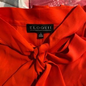 Short sleeved tie neck blouse